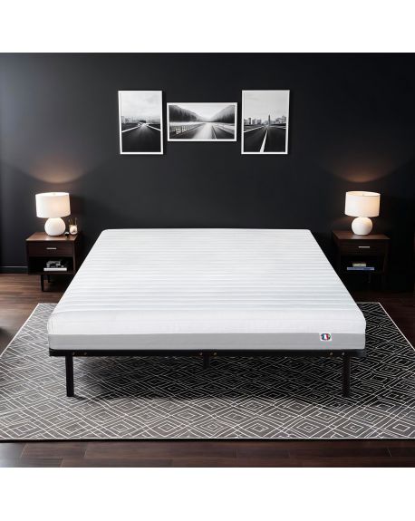 PRÊT A DORMIR VENUS | Matelas mousse haute densité, sommier à lattes en kit, couette, oreillers et protège matelas